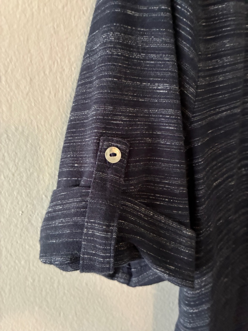 croft & barrow Utility Henley Top Navy Blue SZ L - Picture 5 of 5